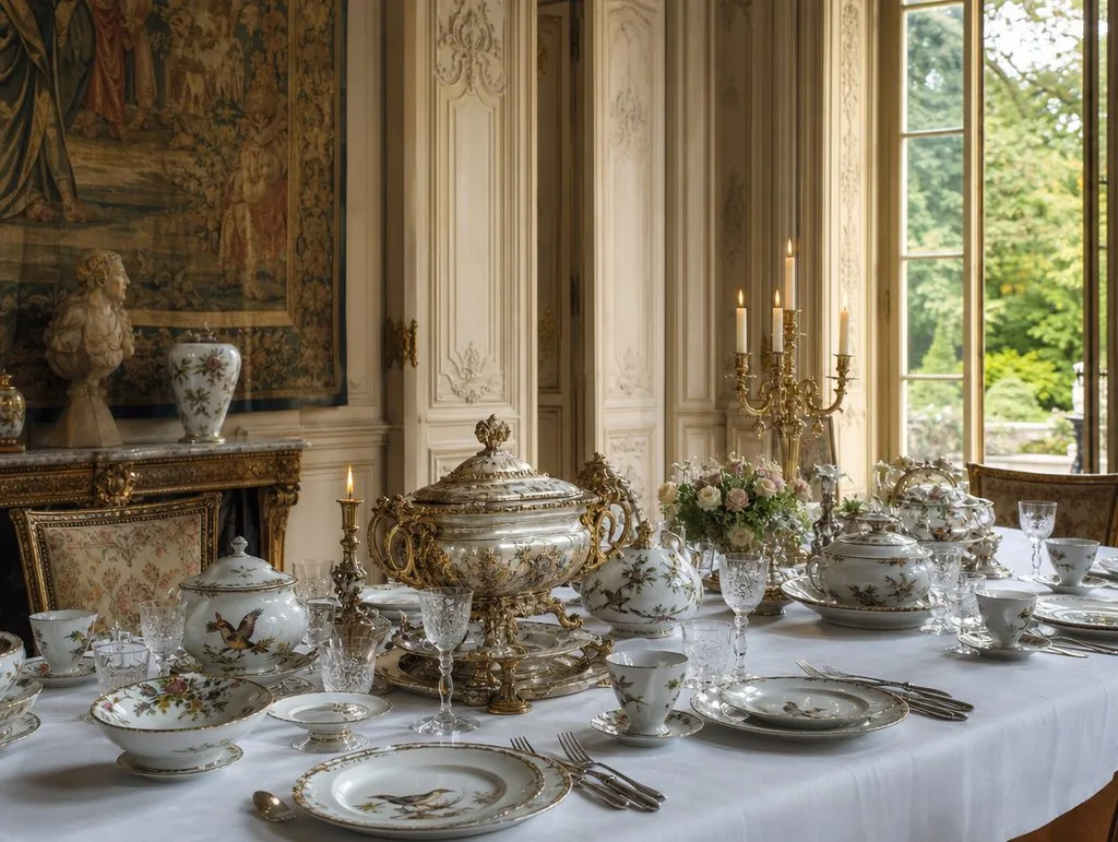 El comedor del Musée Nissim de Camondo dispuesto con plata y porcelana
