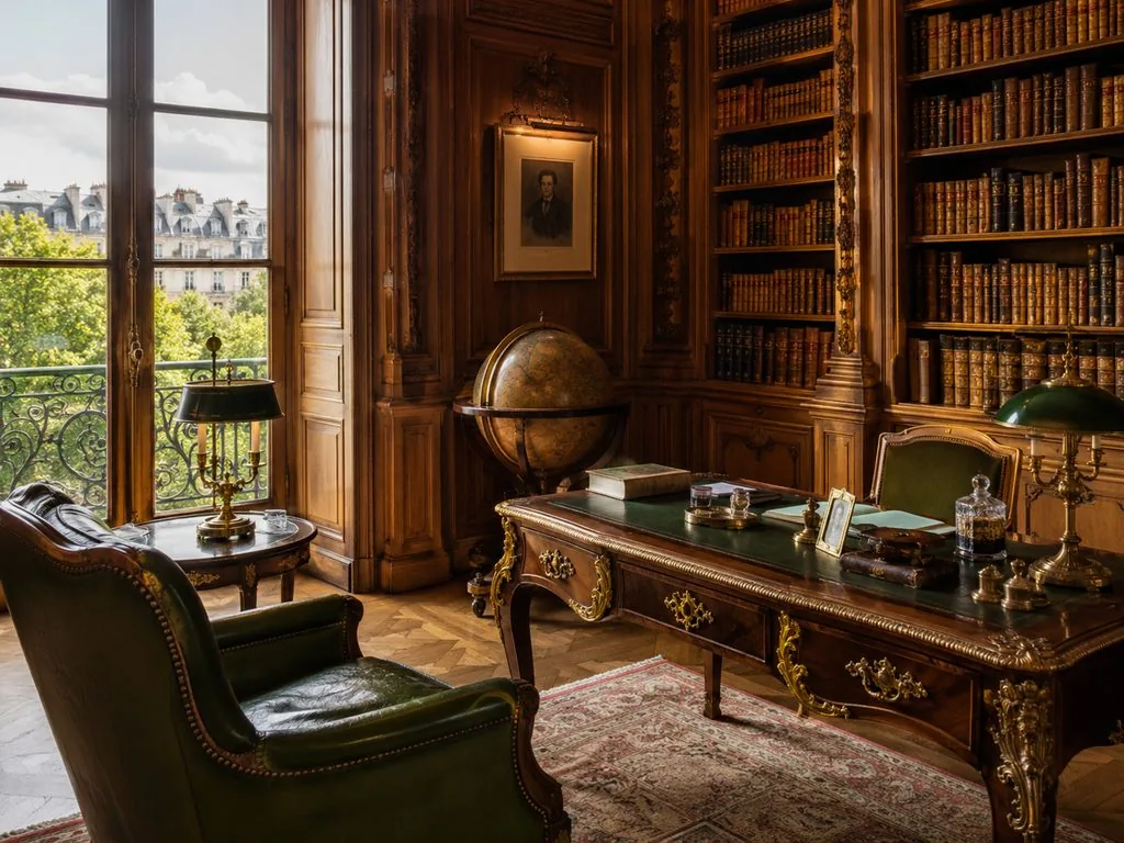 La biblioteca de Moïse de Camondo con vistas al jardín